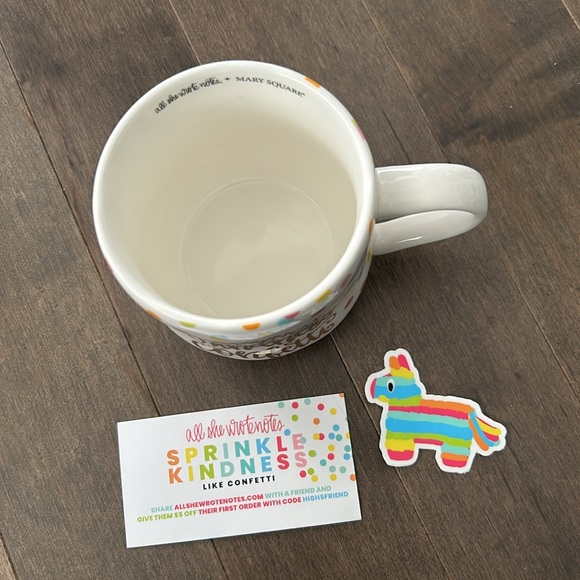 ALL SHE WROTE NOTES Ceramic Sprinkle Kindness Like Confetti Mug, Happiness, Love - Picture 2 of 9